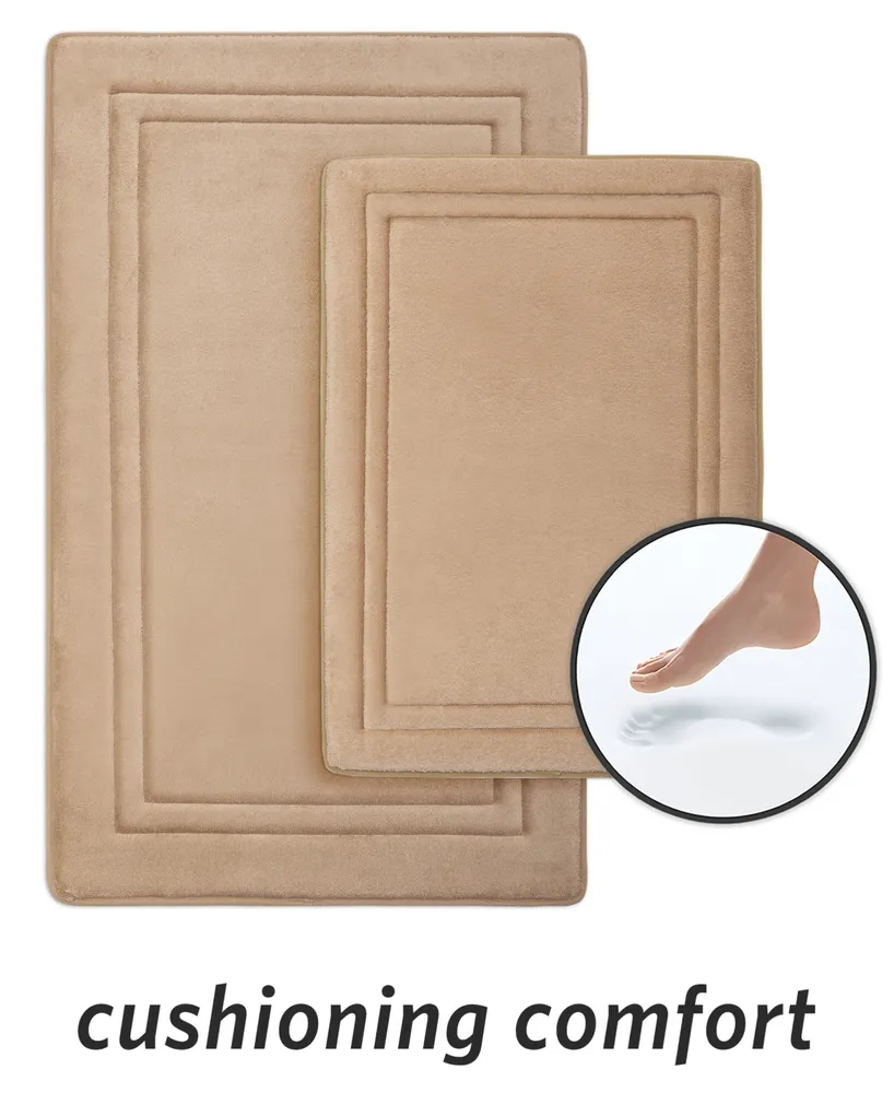 Microdry Quick Drying Memory Foam Bath Mat 2-Piece Set, Linen