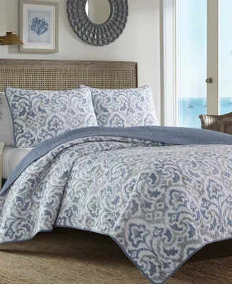 Tommy Bahama Cape Verde Smoke Reversible 3-Piece Full/Queen Quilt Set