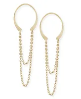 Horseshoe Chain Drop Earrings Set in 14k Gold