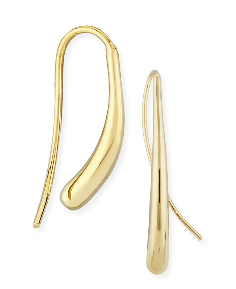 Fluid Teardrop Earrings Set in 14k White or Yellow Gold