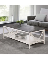 Walker Edison Distressed Farmhouse Coffee Table