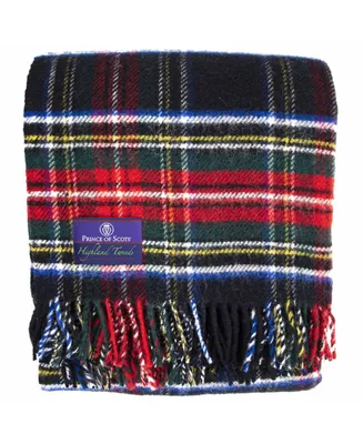 Prince of Scots Tartan Tweed Fluffy Throw, 72" x 59"