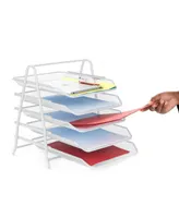 Mind Reader 5 Tier Mesh Paper File Tray, Desk Organizer with 5 Sliding Trays