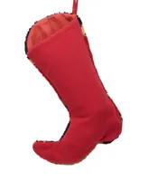 Glitzhome 19" H Boot Hooked Stocking