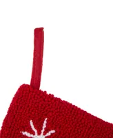 Glitzhome 19" H Hooked Reindeer Stocking