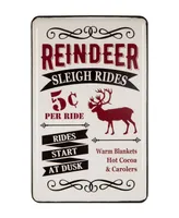 Glitzhome 23.62" H Farmhouse Enameled Metal Reindeer Wall Sign