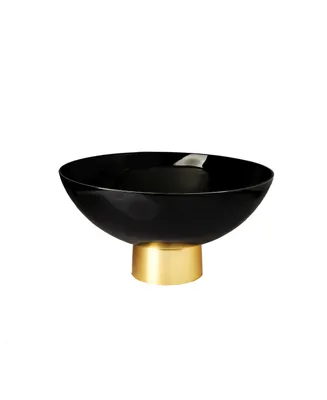 Classic Touch Glass Bowl On Gold Tone Base