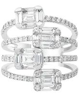 Effy Hematian Diamond Multi-Row Baguette Statement Ring (1-5/8 ct. t.w.) in 18k White Gold