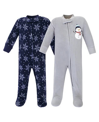 Hudson Baby Boys Fleece Zipper Sleep and Play 2pk