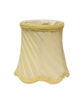 Cloth&Wire Slant Swirled Side Pleat Chandelier Lampshade with Flame Clip