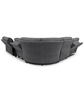 Closeout! Hutchenson 5-Pc. Fabric Chaise Sectional with 2 Power Recliners
