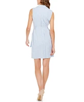 Calvin Klein Zip-Front Belted Dress