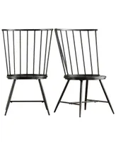 iNSPIRE Q Webber Round Dining Set with Iron Legs and High-Back Chairs