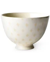 Coton Colors by Laura Johnson Ecru Quatrefoil 6" Footed Bowl