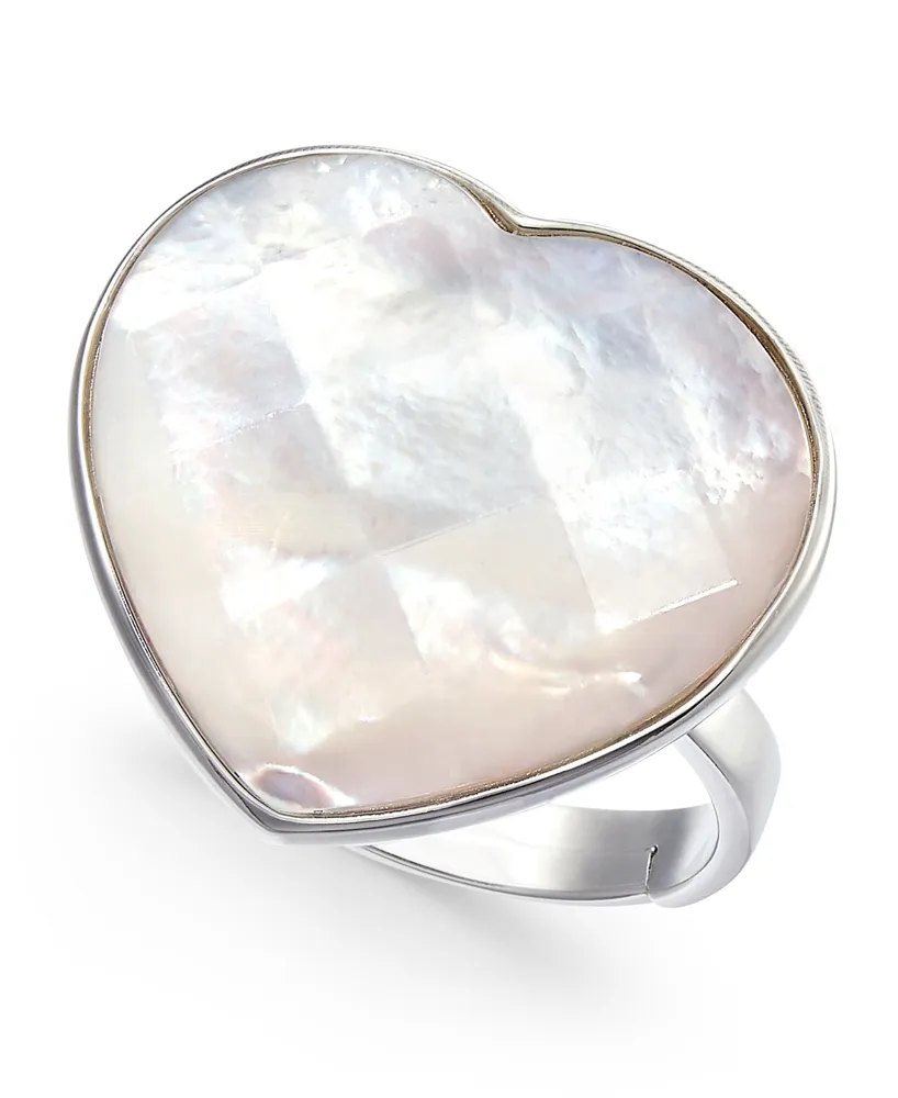 Mother-of-Pearl Heart Ring in Sterling Silver