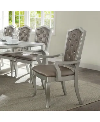 Acme Furniture Francesca Arm Chair, Set of 2 - Silver