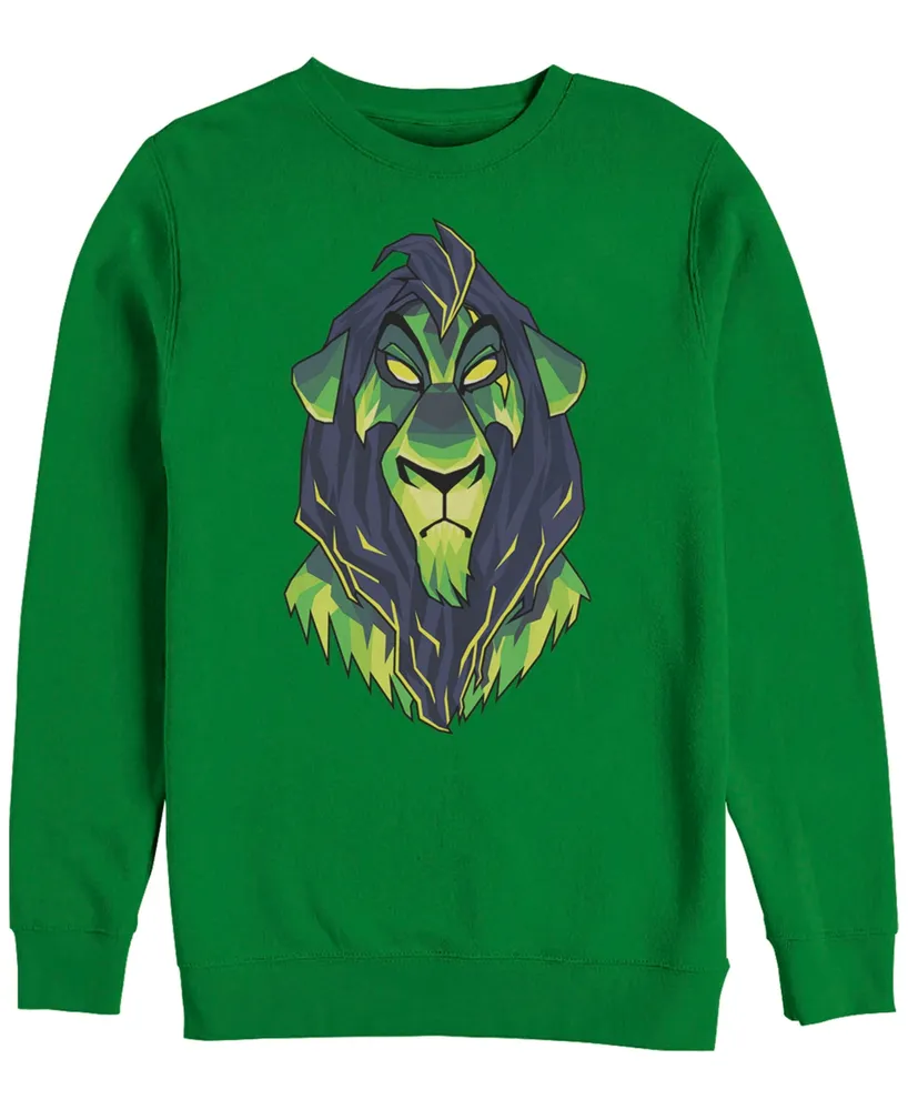 Disney Men's Lion King Scar Big Face Portrait, Crewneck Fleece