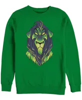 Disney Men's Lion King Scar Big Face Portrait, Crewneck Fleece