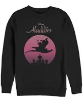 Disney Men's Aladdin Jasmine Silouhette Over Agrabah, Crewneck Fleece