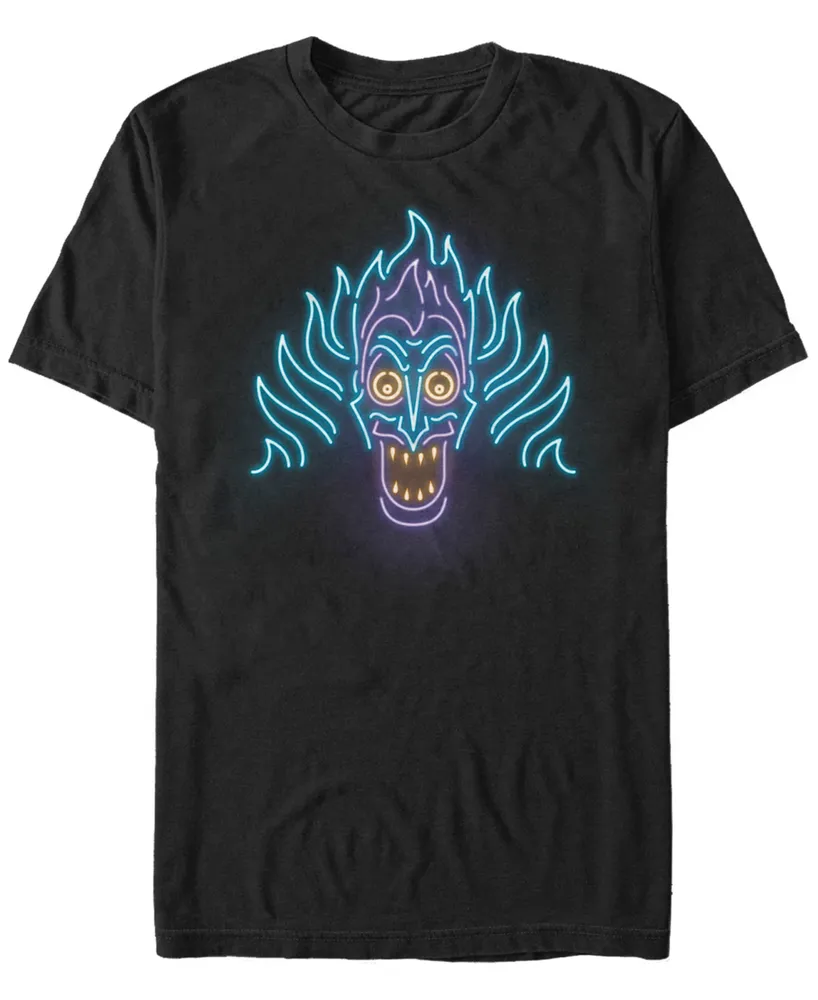 Disney Men's Hercules Neon Hades Head Shot, Short Sleeve T-Shirt