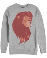 Disney Men's Lion King Simba Profile Portrait, Crewneck Fleece