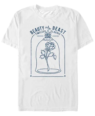 Disney Men's Beauty and the Beast Classic Rose Glass, Short Sleeve T-Shirt