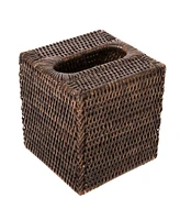 Artifacts Rattan Column Tissue Box Cover