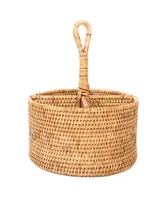 Artifacts Rattan 4 Section Caddy and Cutlery Holder