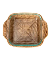 Artifacts Rattan Square Baker Basket with Pyrex