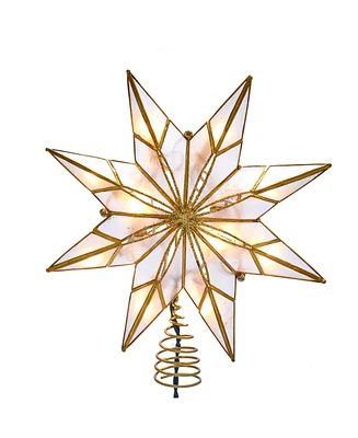 Kurt Adler 9-Inch 10-Light 8-Point Gold Capiz Star Treetop