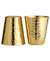 Prince of Scots Hammered Copper Shot Glasses with 24K Gold-Plate Set of 2