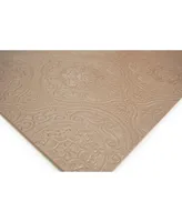 Dainty Home Faux Leather Hyde Park Slip Resistant Suede Backing Embossed 3D Surface Luxury 12" x 18" Place Mats - Set of 4