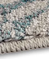 Scott Living Expressions Imprinted Blooms Aqua 5'3" x 7'10" Area Rug