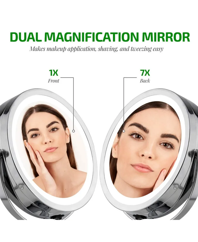 Ovente 6" Dual Sided Tabletop Makeup Mirror with Led