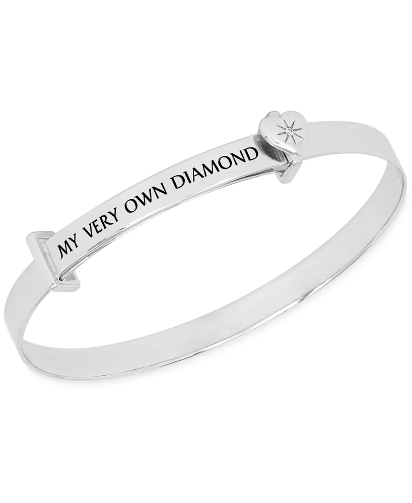 My Very Own Diamond Children's Diamond Accent Expander Bangle Bracelet in Sterling Silver