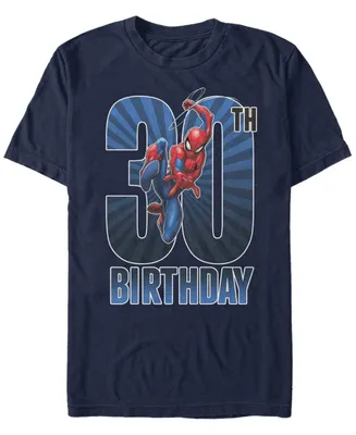 Fifth Sun Men's Marvel Spider-Man Swinging 30th Birthday Short Sleeve T-Shirt