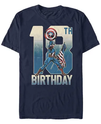 Fifth Sun Men's Marvel Captain America 18th Birthday Short Sleeve T-Shirt
