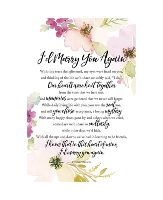 Dexsa I'd Marry You Again Woodland Grace Series Wood Plaque with Easel, 6" x 9"