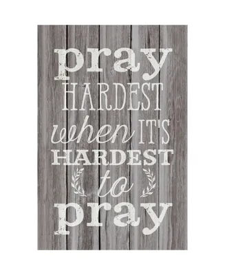 Dexsa Pray Hardest When It's Hard New Horizons Wood Plaque with Easel, 6" x 9"