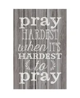 Dexsa Pray Hardest When It's Hard New Horizons Wood Plaque with Easel, 6" x 9"