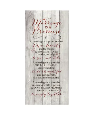 Dexsa a Marriage is a Promise New Horizons Wood Plaque, 5.5" x 12"