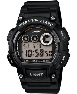Casio Men's Digital Black Resin Strap Watch 44mm
