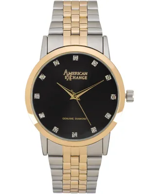 American Exchange Men's Genuine Diamond Collection Bracelet Watch, 40mm