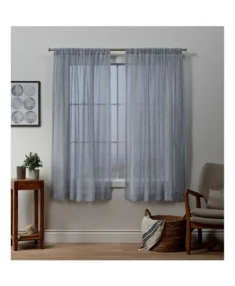 Exclusive Home Itaji Sheer Rod Pocket Top Curtain Panel Pair