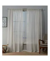 Exclusive Home Itaji Sheer Rod Pocket Top Curtain Panel Pair