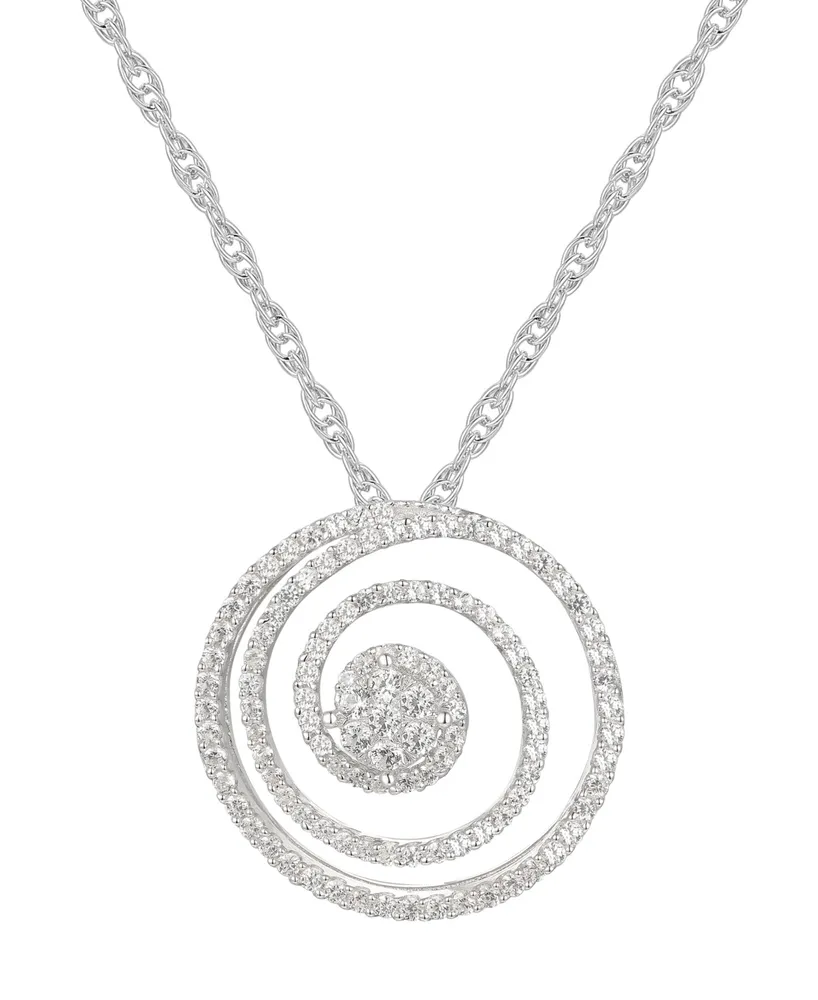 1/2 ct. t.w. Round Shape Diamond Pendant in Sterling Silver