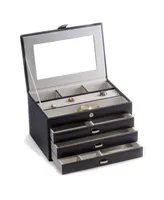 Bey-Berk 4 Level Jewelry Box with Multi Compartments