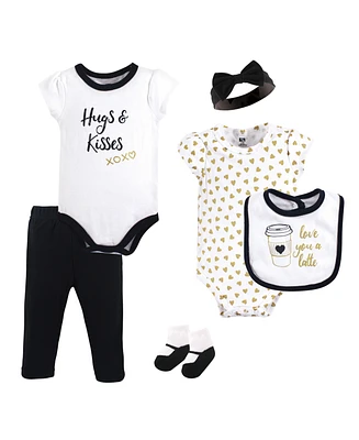 Hudson Baby Baby Girls Cotton Layette Set, Latte