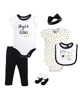 Hudson Baby Baby Girls Cotton Layette Set, Latte