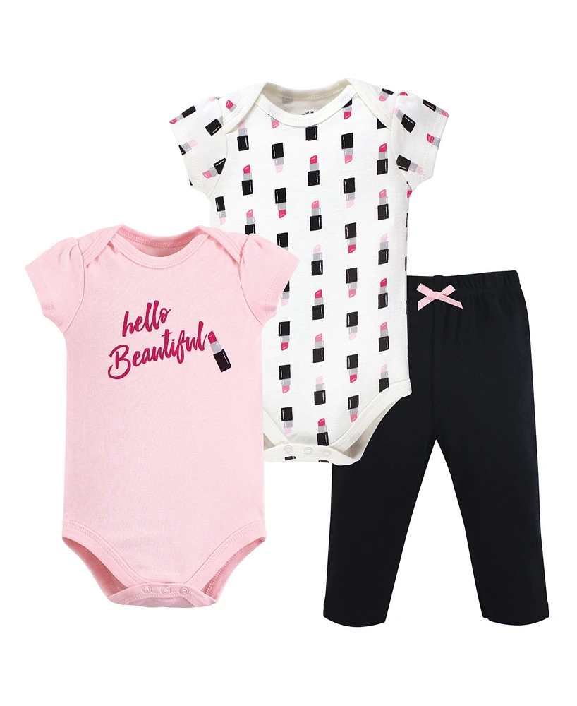 Little Treasure Baby Girls Cotton Bodysuit and Pant Set